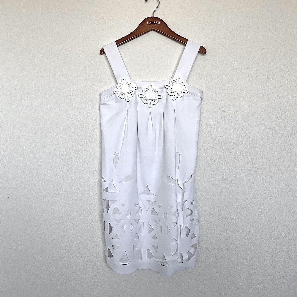 KARMA dress cutout mini summer white embellished vintage